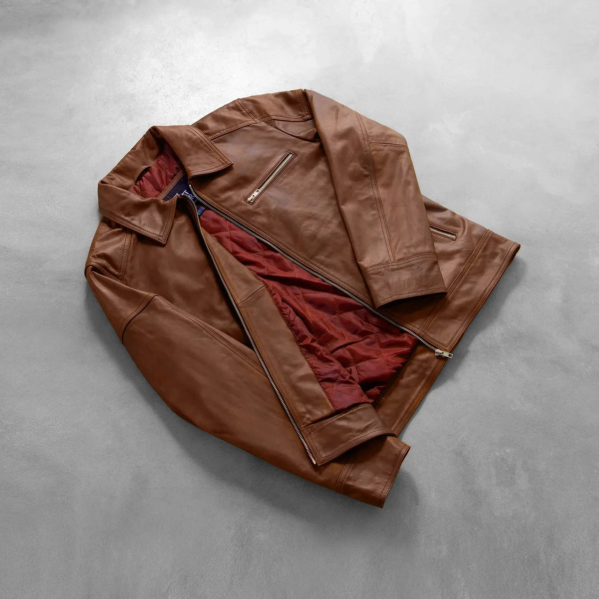 Lavendard Veste Motard en Cuir pour Homme – Vue produit alternative 8