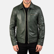 Lavendard Veste Motard en Cuir pour Homme – Vue produit alternative 1