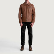 Lavendard Veste Motard en Cuir pour Homme – Vue produit alternative 4