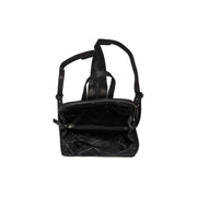 Claire Full-Grain Leather Backpack pour Femme - Structured Side Profile Showing Gusset Depth &amp; Expansion Capacity