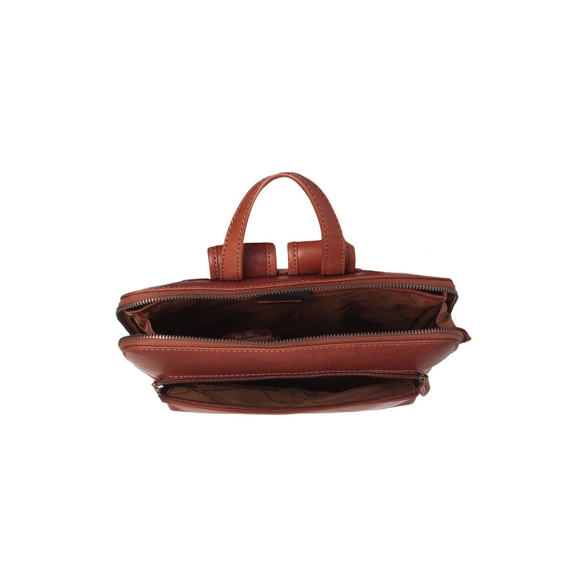 Cognac Leather Backpack Fornella, detail view 1
