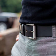 Classic 100% Full-Grain leather Belt - Rear Perspective Showing Reinforced Leather Straps &amp; Stitching