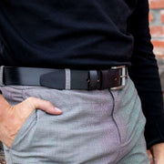 Aayden Full-Grain Ceinture en Cuir pour Homme - Structured Side Profile Showing Gusset Depth &amp; Expansion Capacity