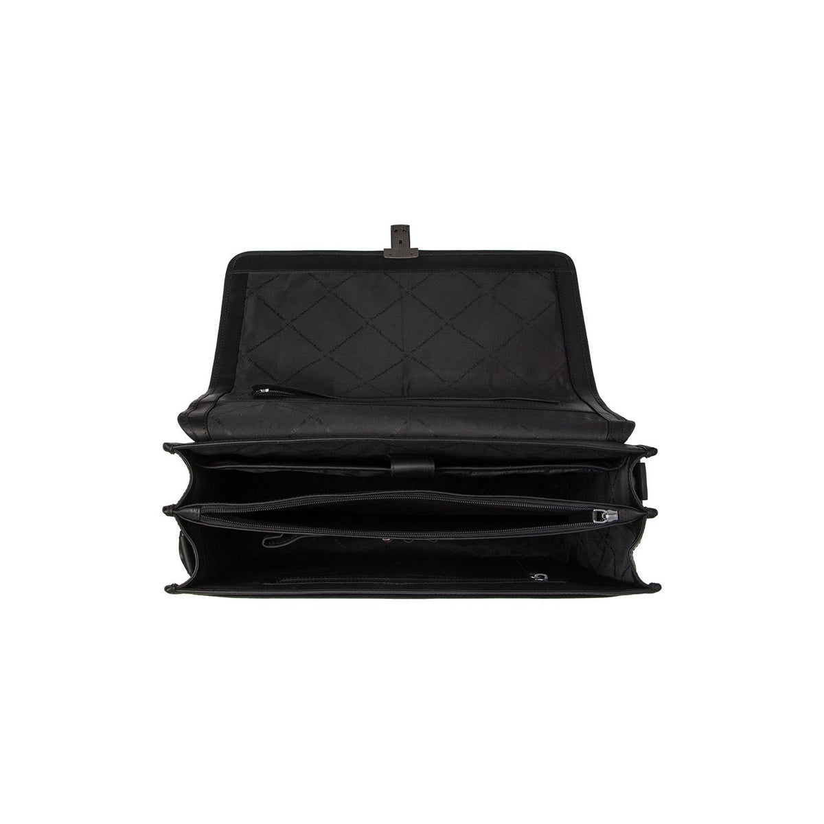 Solid Antique Brass Hardware &amp; Heavy-Duty Dual Zipper Detail on Glenwood Full-Grain Leather Briefcase pour Homme