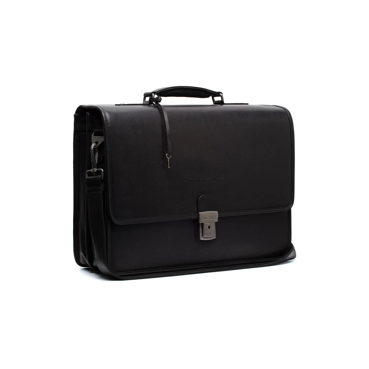 Glenwood Full-Grain Leather Briefcase pour Homme in Classic 100% Full-Grain Leather - Full Exterior Front Profile View | Acheter en ligne