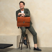 Salvatore Full-Grain Leather Briefcase pour Homme – Vue produit alternative 3