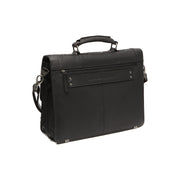 Solid Antique Brass Hardware &amp; Heavy-Duty Dual Zipper Detail on Stuttgart Full-Grain Leather Briefcase pour Femme