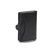 
Classic 100% Full-Grain Leather Card Holder - Perspective arrière montrant les bretelles en cuir renforcées