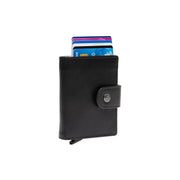 Barrea Full-Grain Leather Card Holder pour Femme in Classic 100% Full-Grain Leather - Full Exterior Front Profile View | Acheter en ligne