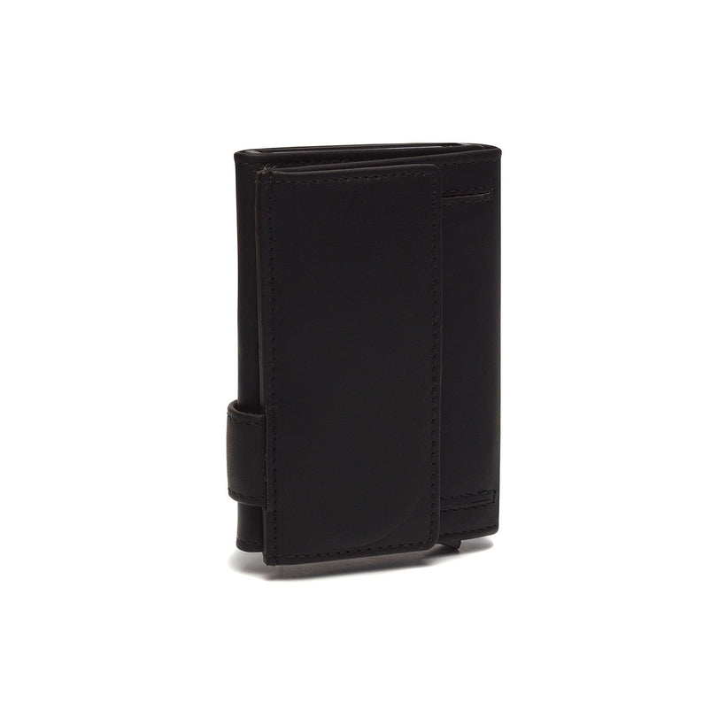 Classic 100% Full-Grain Leather Card Holder - Rear Perspective Showing Reinforced Leather Straps & Stitching