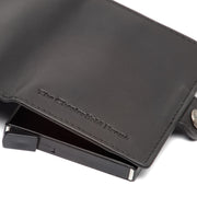 Lagos Full-Grain Leather Card Holder pour Femme - Structured Side Profile Showing Gusset Depth &amp; Expansion Capacity