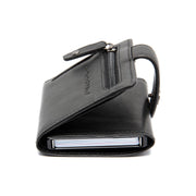 Solid Antique Brass Hardware &amp; Heavy-Duty Dual Zipper Detail on Larino Full-Grain Leather Card Holder pour Femme