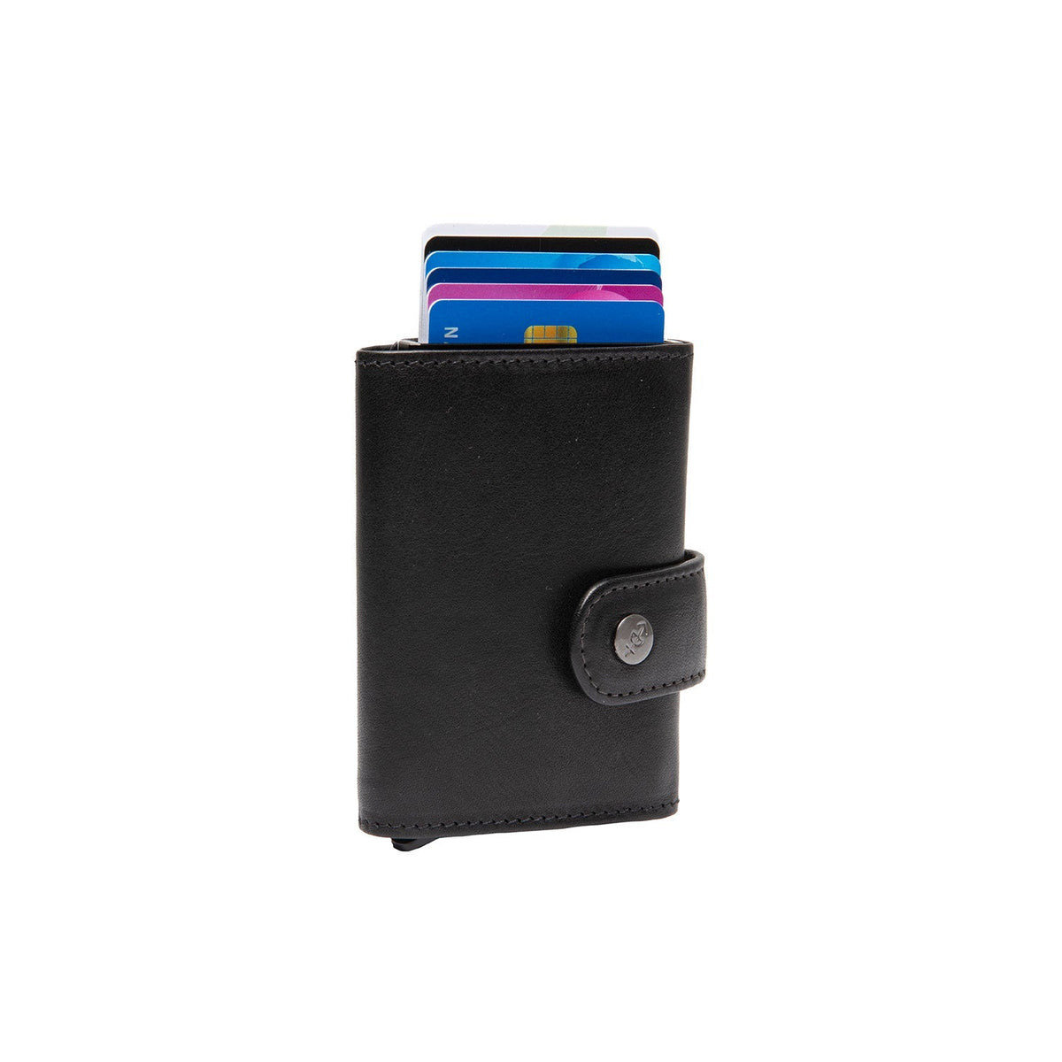 Larino Full-Grain Leather Card Holder pour Femme in Classic 100% Full-Grain Leather - Full Exterior Front Profile View | Acheter en ligne