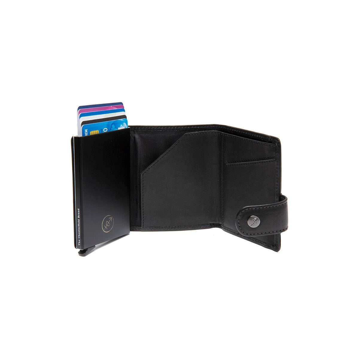 Larino Full-Grain Leather Card Holder pour Femme - Structured Side Profile Showing Gusset Depth &amp; Expansion Capacity