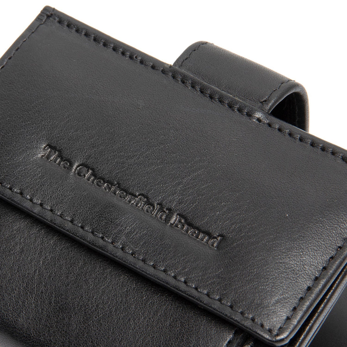 Solid Antique Brass Hardware &amp; Heavy-Duty Dual Zipper Detail on Lesina Full-Grain Leather Card Holder pour Femme