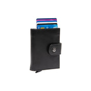 Lesina Full-Grain Leather Card Holder pour Femme in Classic 100% Full-Grain Leather - Full Exterior Front Profile View | Acheter en ligne