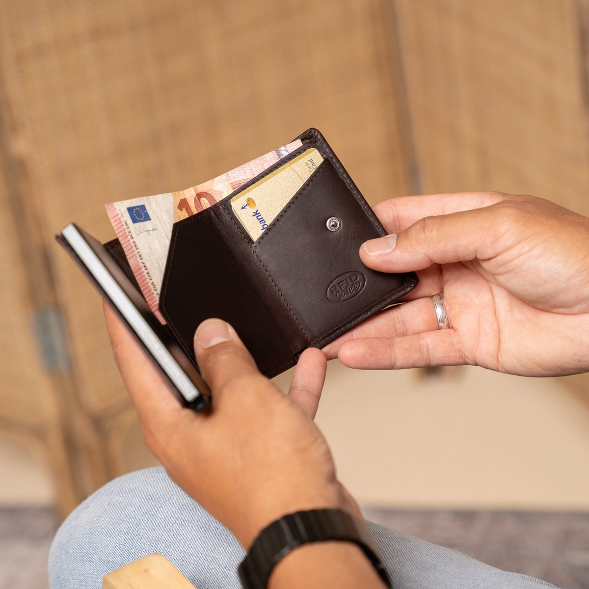Palma Full-Grain Leather Card Holder pour Femme – Vue produit alternative 3