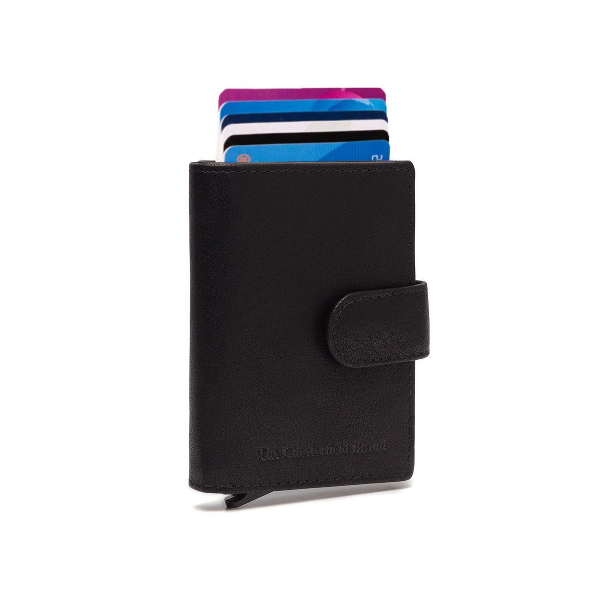 Prague Full-Grain Leather Card Holder pour Femme in Classic 100% Full-Grain Leather - Full Exterior Front Profile View | Acheter en ligne
