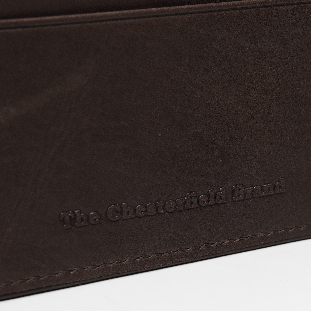 Brown Leather Card Wallet pour Femme, detail view 1