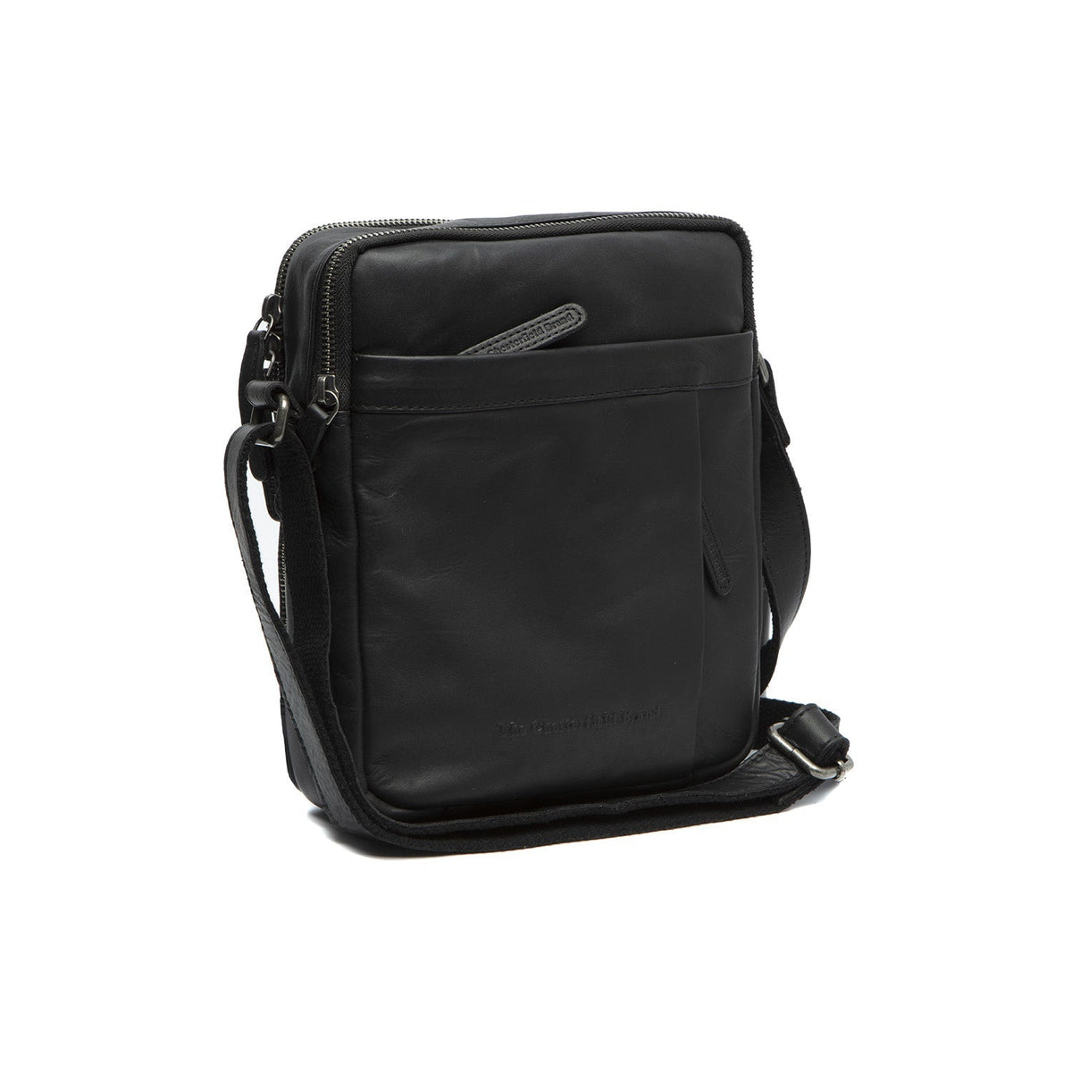 Alva Full-Grain Leather Crossbody Bag pour Homme in Classic 100% Full-Grain Leather - Full Exterior Front Profile View | Acheter en ligne