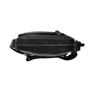 Dessau Full-Grain Leather Crossbody Bag pour Homme - Structured Side Profile Showing Gusset Depth &amp; Expansion Capacity