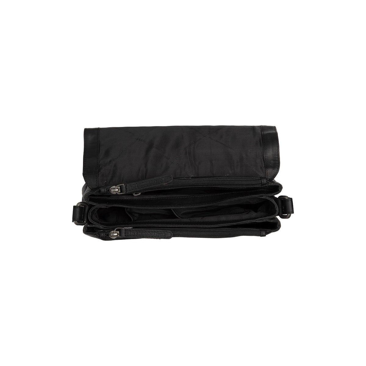 
Solid Antique Brass Hardware & Heavy-Duty Dual Zipper Detail on Laverton Sac besace en cuir pleine fleur