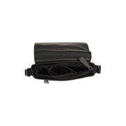 
Solid Antique Brass Hardware & Heavy-Duty Dual Zipper Detail on Lucian Sac besace en cuir pleine fleur