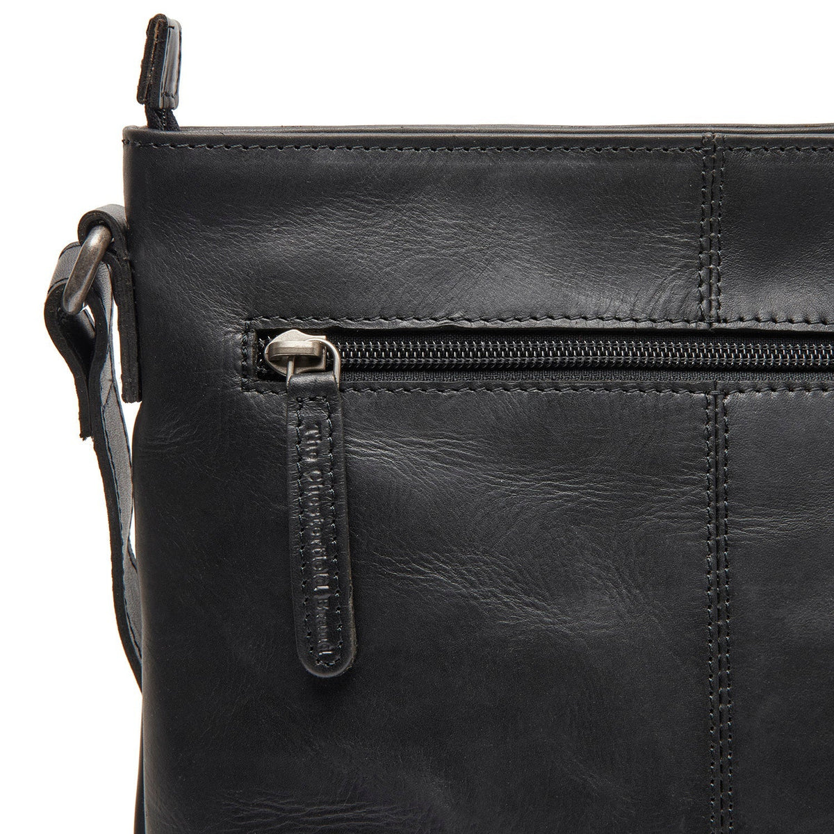 Lunton Full-Grain Leather Crossbody Bag pour Femme - Structured Side Profile Showing Gusset Depth &amp; Expansion Capacity
