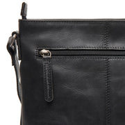 Lunton Full-Grain Leather Crossbody Bag pour Femme - Structured Side Profile Showing Gusset Depth &amp; Expansion Capacity
