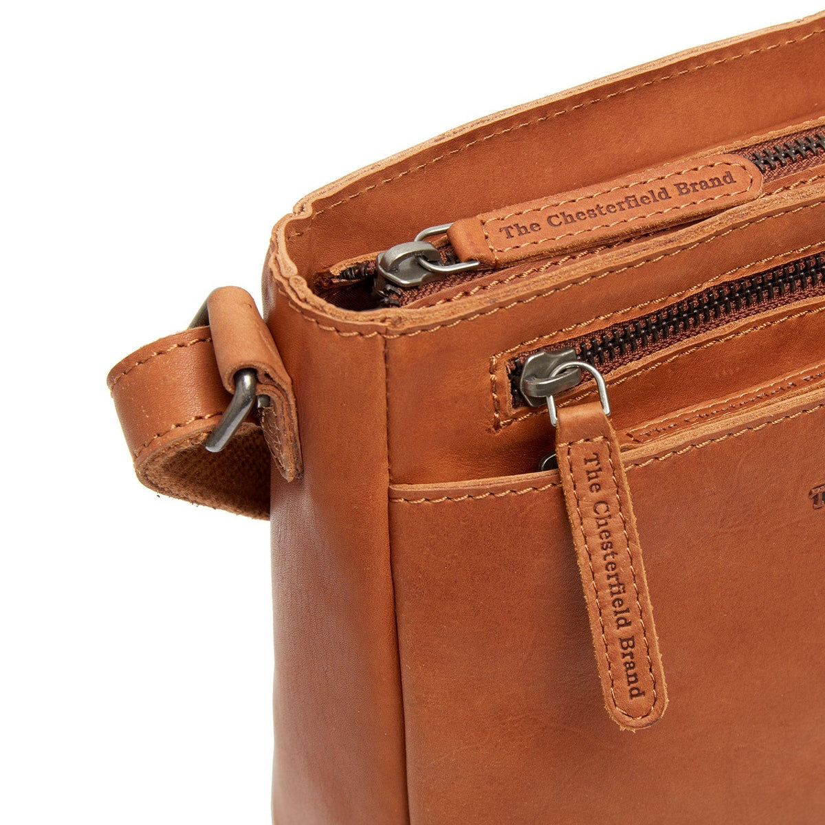 
Cognac Leather Crossbody Bag Mumbai, detail view 1