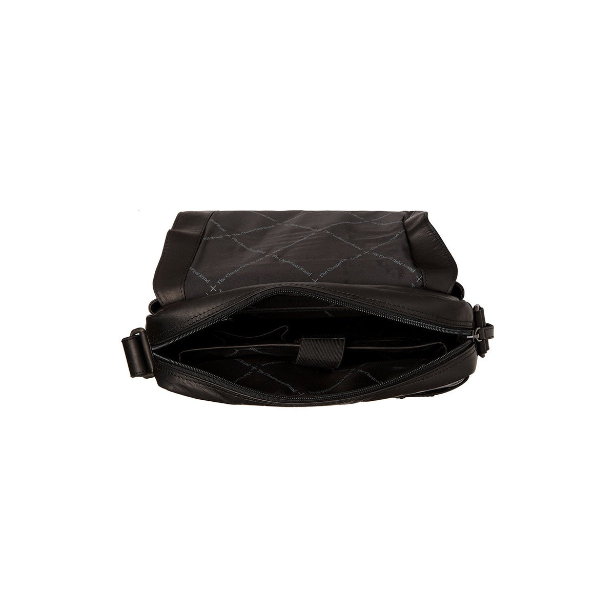 Solid Antique Brass Hardware &amp; Heavy-Duty Dual Zipper Detail on Raphael Full-Grain Leather Crossbody Bag pour Homme