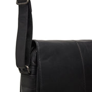 Raphael Full-Grain Leather Crossbody Bag pour Homme - Structured Side Profile Showing Gusset Depth &amp; Expansion Capacity
