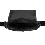 Remy Full-Grain Leather Crossbody Bag pour Homme - Structured Side Profile Showing Gusset Depth &amp; Expansion Capacity