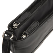 Salerno Full-Grain Leather Crossbody Bag pour Femme - Structured Side Profile Showing Gusset Depth &amp; Expansion Capacity