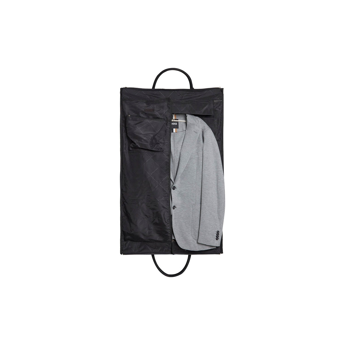 
Leather Garment Bag Finlay - Vue arrière montrant la carrure ajustée et l'ourlet net