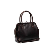 Tailored Rib Cuffs &amp; Hem Craftsmanship Construction Detail on Dorin Full-Grain Leather Handbag pour Femme