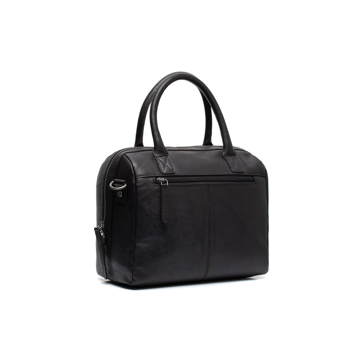 Styled Fit Perspective of Langton Full-Grain Leather Handbag pour Femme on Model - Natural Daylight Drape