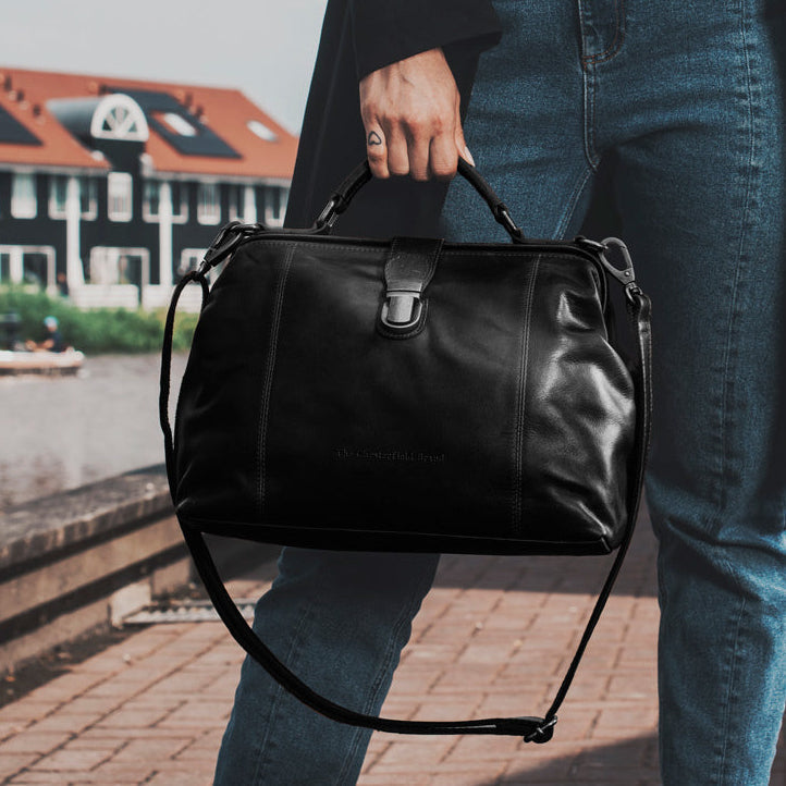 Classic 100% Full-Grain leather Goods - Back View Showing Tailored Shoulder Fit & Clean Hemline