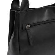 
Vue détaillée of Classic Collar & Heavy-Duty Zipper Hardware on Tenara Sac à main en cuir pleine fleur