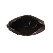 Tailored Rib Cuffs &amp; Hem Craftsmanship Construction Detail on Corey Full-Grain Leather Key Case pour Femme