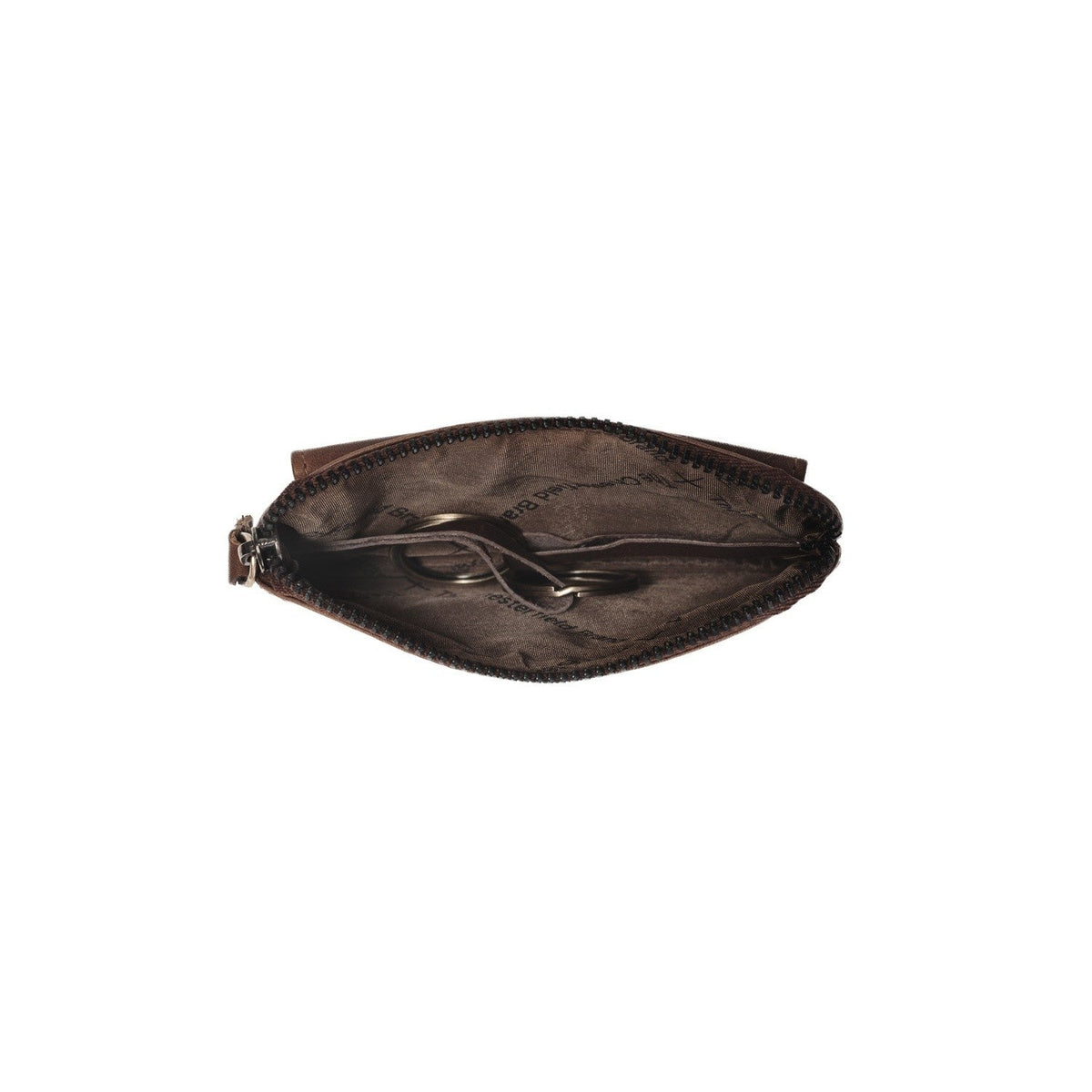 Tailored Rib Cuffs &amp; Hem Craftsmanship Construction Detail on Oliver Full-Grain Leather Key Case pour Femme