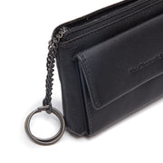 Vue détaillée of Classic Collar &amp; Heavy-Duty Zipper Hardware on Torano Full-Grain Leather Key Case pour Femme
