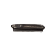 Vue détaillée of Classic Collar &amp; Heavy-Duty Zipper Hardware on Violette Full-Grain Leather Key Case pour Femme