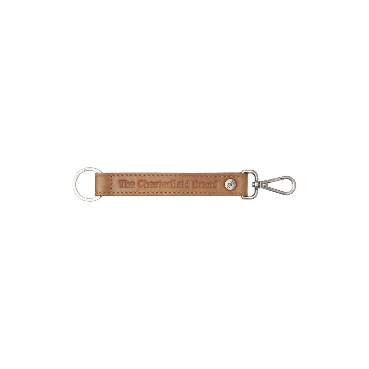Leather Key Ring Cognac pour Femme in Cognac 100% Full-Grain Leather - Vue de face &amp; silhouette ajustée | Acheter en ligne