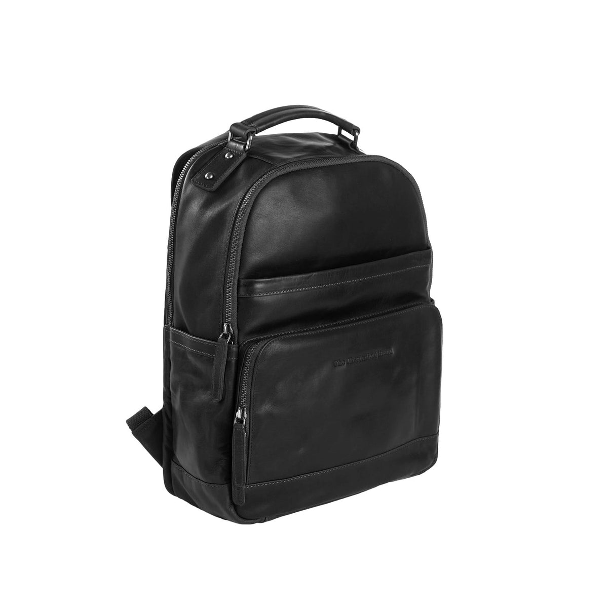 Austin Full-Grain Leather Laptop Backpack pour Femme in Classic 100% Full-Grain Leather - Full Exterior Front Profile View | Acheter en ligne
