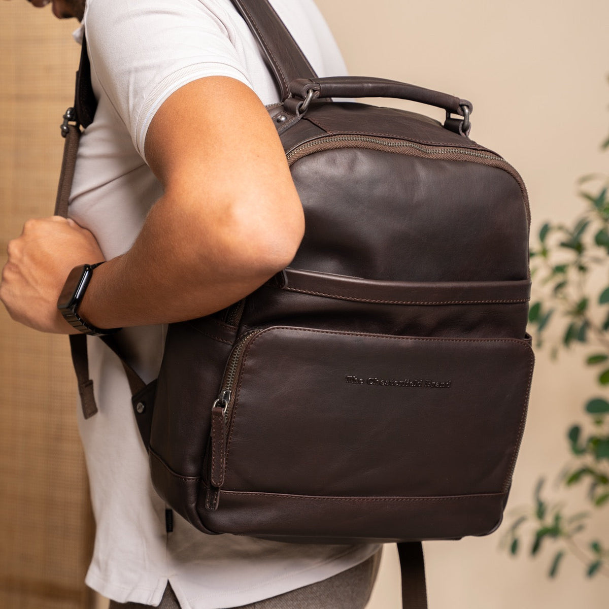 Austin Full-Grain Leather Laptop Backpack pour Femme – Vue produit alternative 2