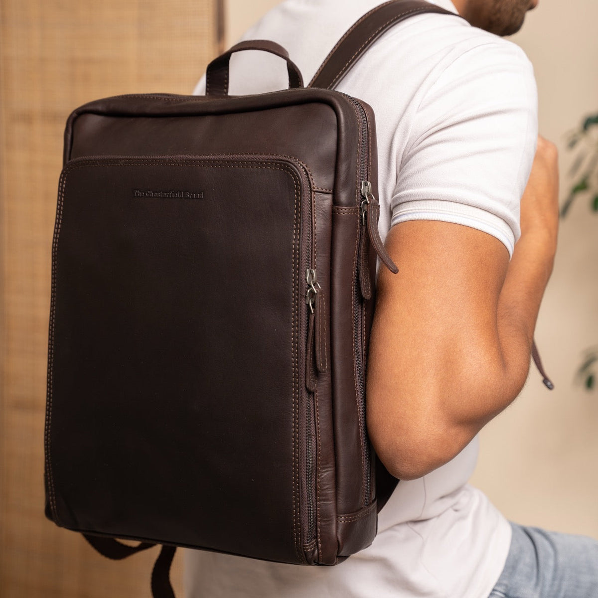 Jasper Full-Grain Leather Laptop Backpack pour Femme – Vue produit alternative 2