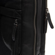Solid Antique Brass Hardware &amp; Heavy-Duty Dual Zipper Detail on Nicola Full-Grain Leather Laptop Backpack pour Femme
