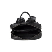 Nicola Full-Grain Leather Laptop Backpack pour Femme - Structured Side Profile Showing Gusset Depth &amp; Expansion Capacity