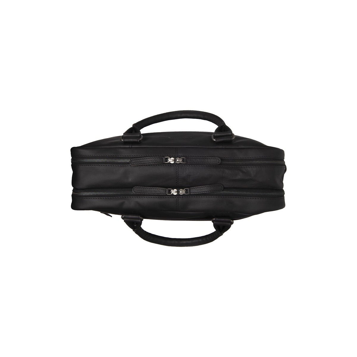 Solid Antique Brass Hardware &amp; Heavy-Duty Dual Zipper Detail on Boston Full-Grain Leather Laptop Bag pour Homme